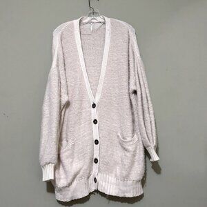 Free People Off-White Button Cardigan